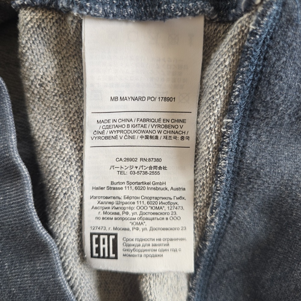 Burton Women's Hoodie Sweatshirt Blue Size S "Burton Durable Goods" Spellout‎ - Picture 13 of 15
